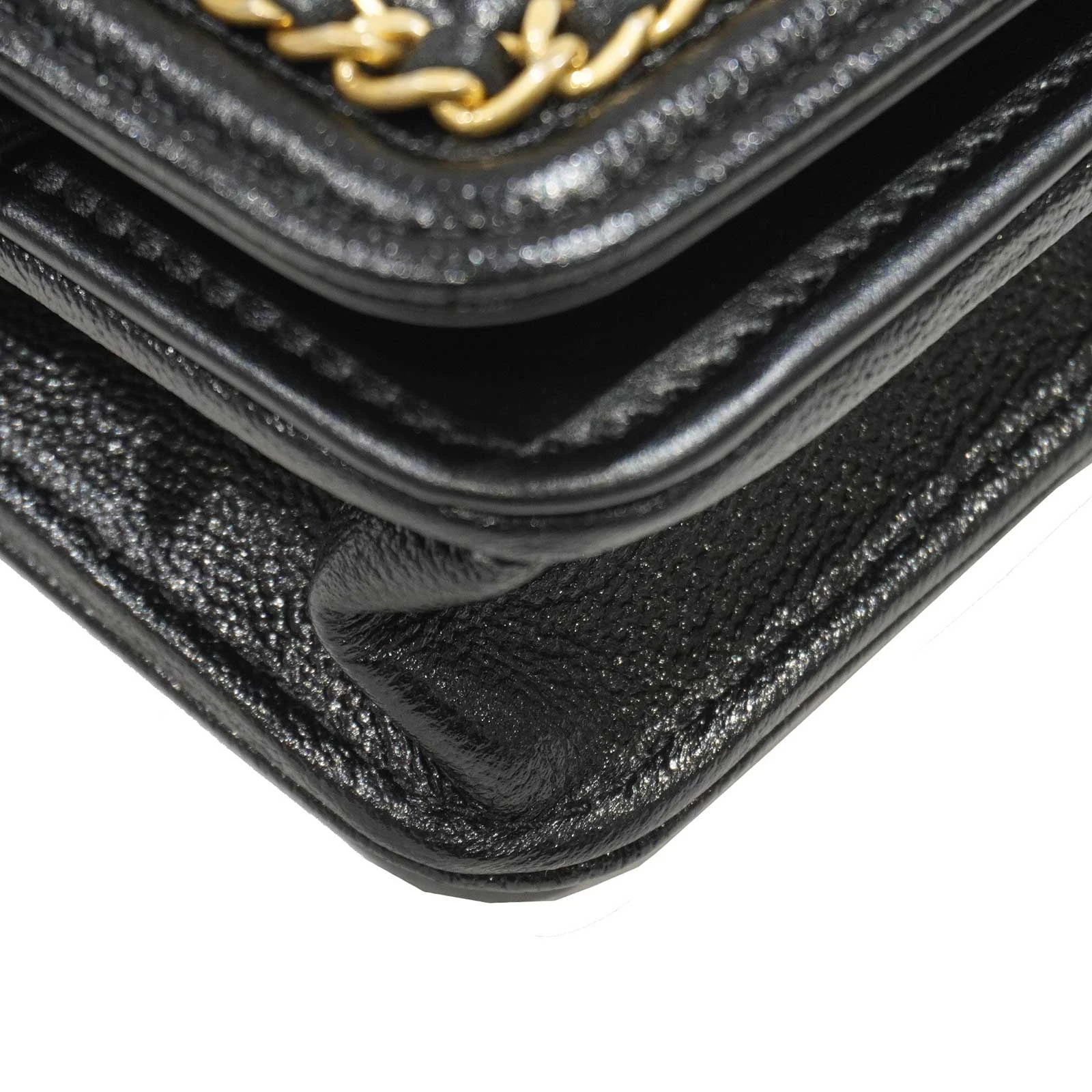 Chanel Black Caviar Leather Chain Shoulder Bag