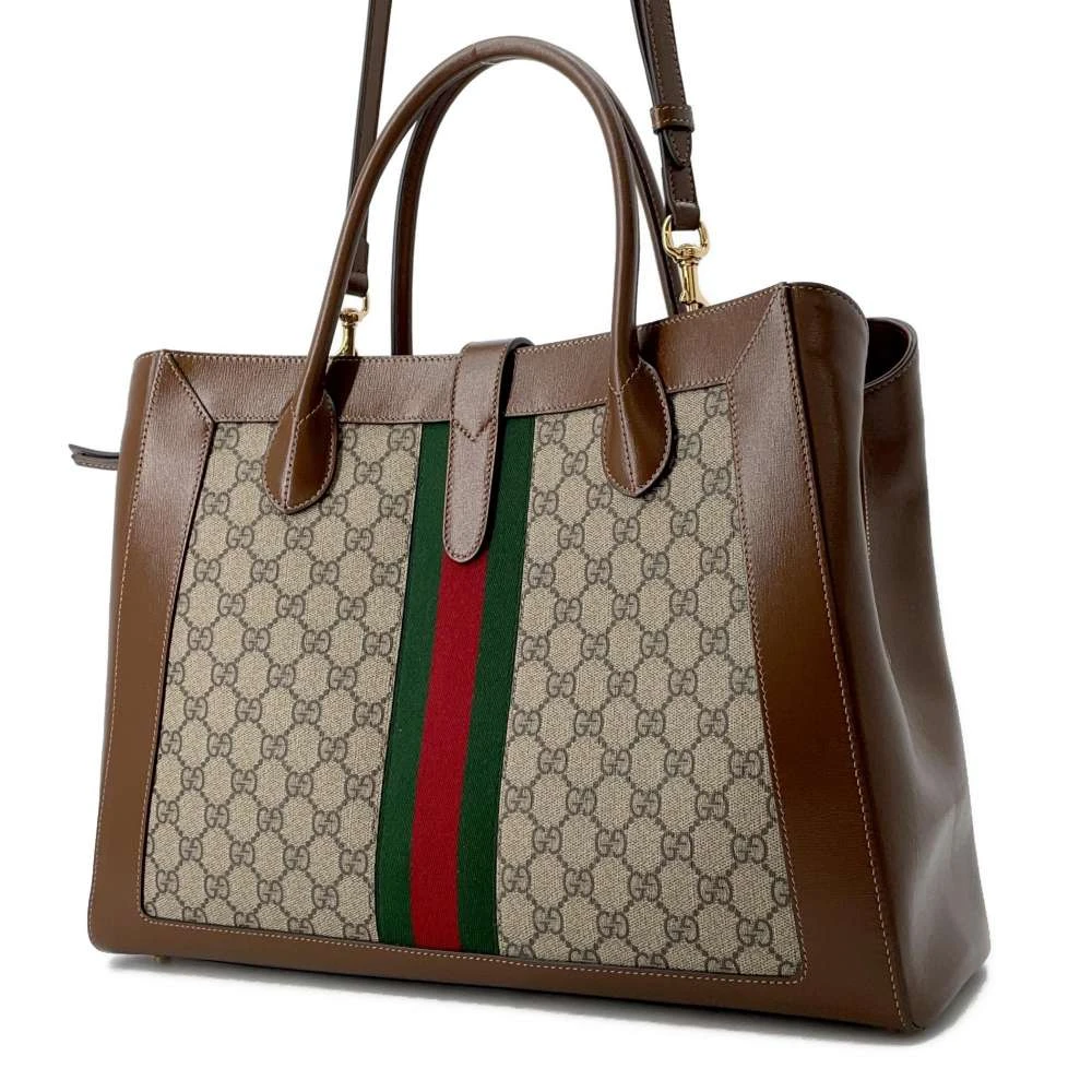 Gucci Beige/Brown GG Canvas and Leather Jackie 1961 Tote Bag