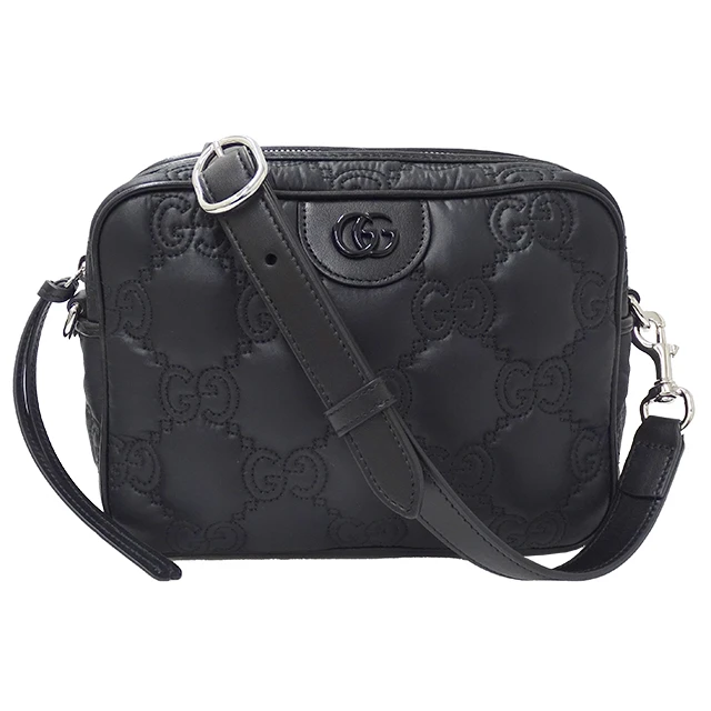 Gucci Black GG Matelasse Nylon Small Shoulder Bag