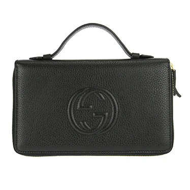 Gucci Black Leather Soho Travel Document Holder