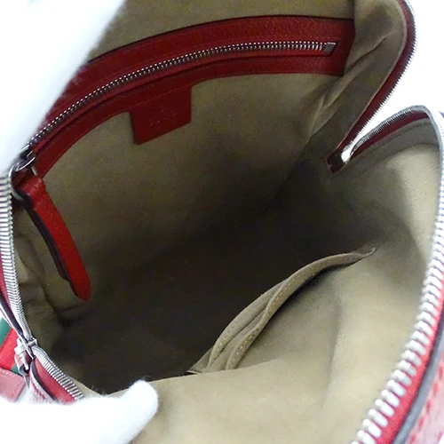 Gucci Beige/Red GG Supreme Canvas and Leather Tian Print Backpack