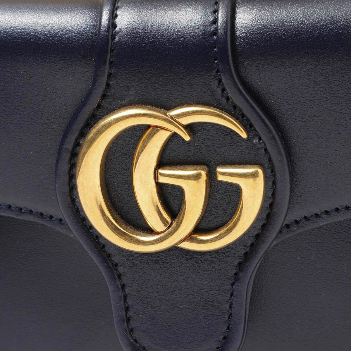 Gucci Navy Blue/Beige Small Dahlia Chain Shoulder Bag