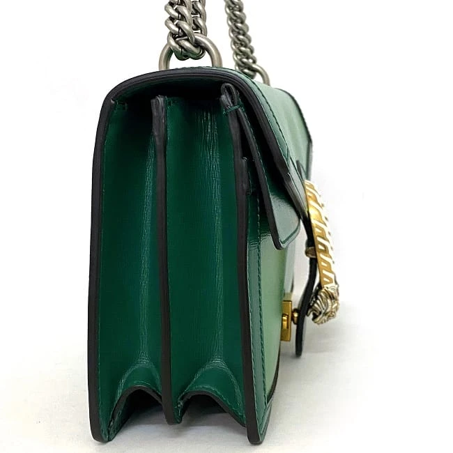 Gucci Green Leather Dionysus Chain Shoulder Bag