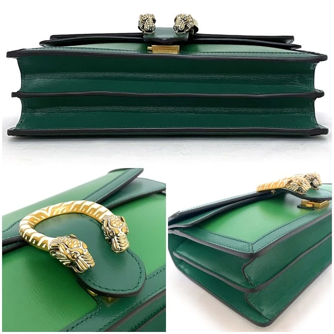 Gucci Green Leather Dionysus Chain Shoulder Bag