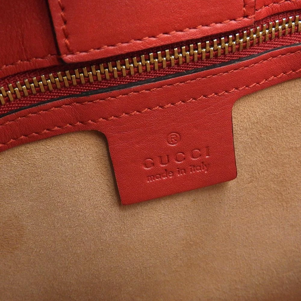 Gucci Red Leather Medium Sylvie Tote Bag