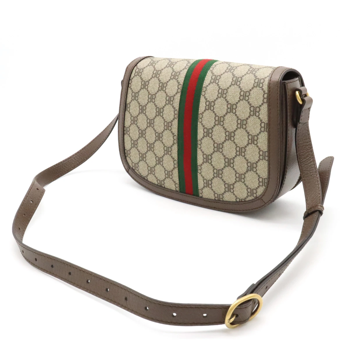 Gucci x Balenciaga Beige/Brown Canvas and Leather The Hacker Project BB Supreme Ophidia Messenger Bag