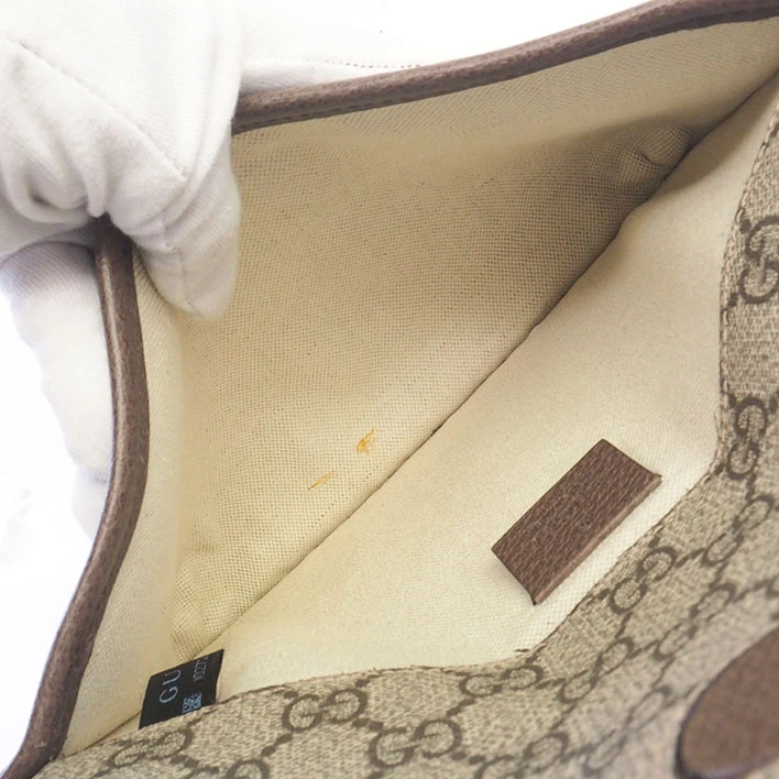 Gucci Brown GG Supreme Canvas and Leather Neo Vintage Web Belt Bag