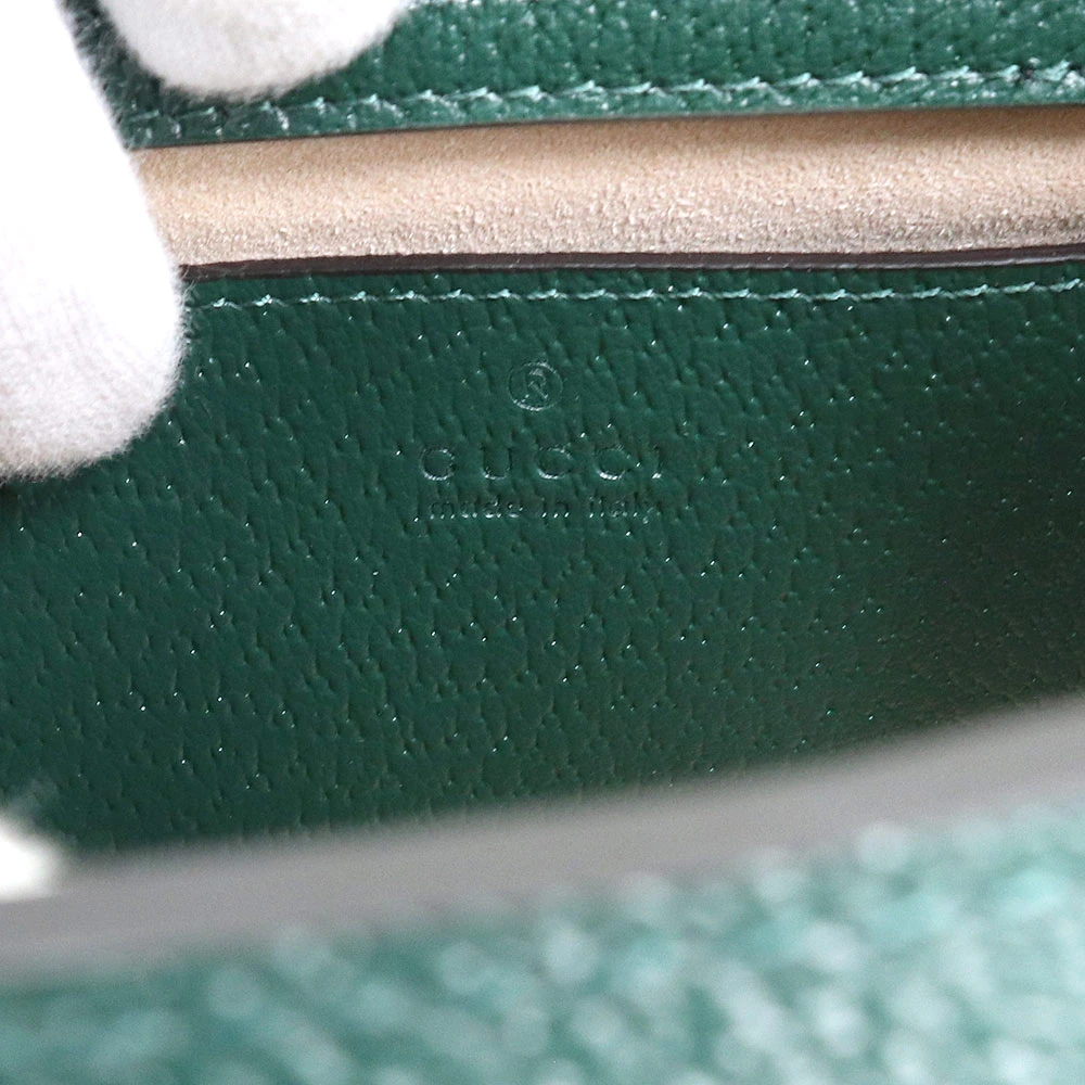 Gucci Green Calfskin Leather Mini Diana Tote Bag