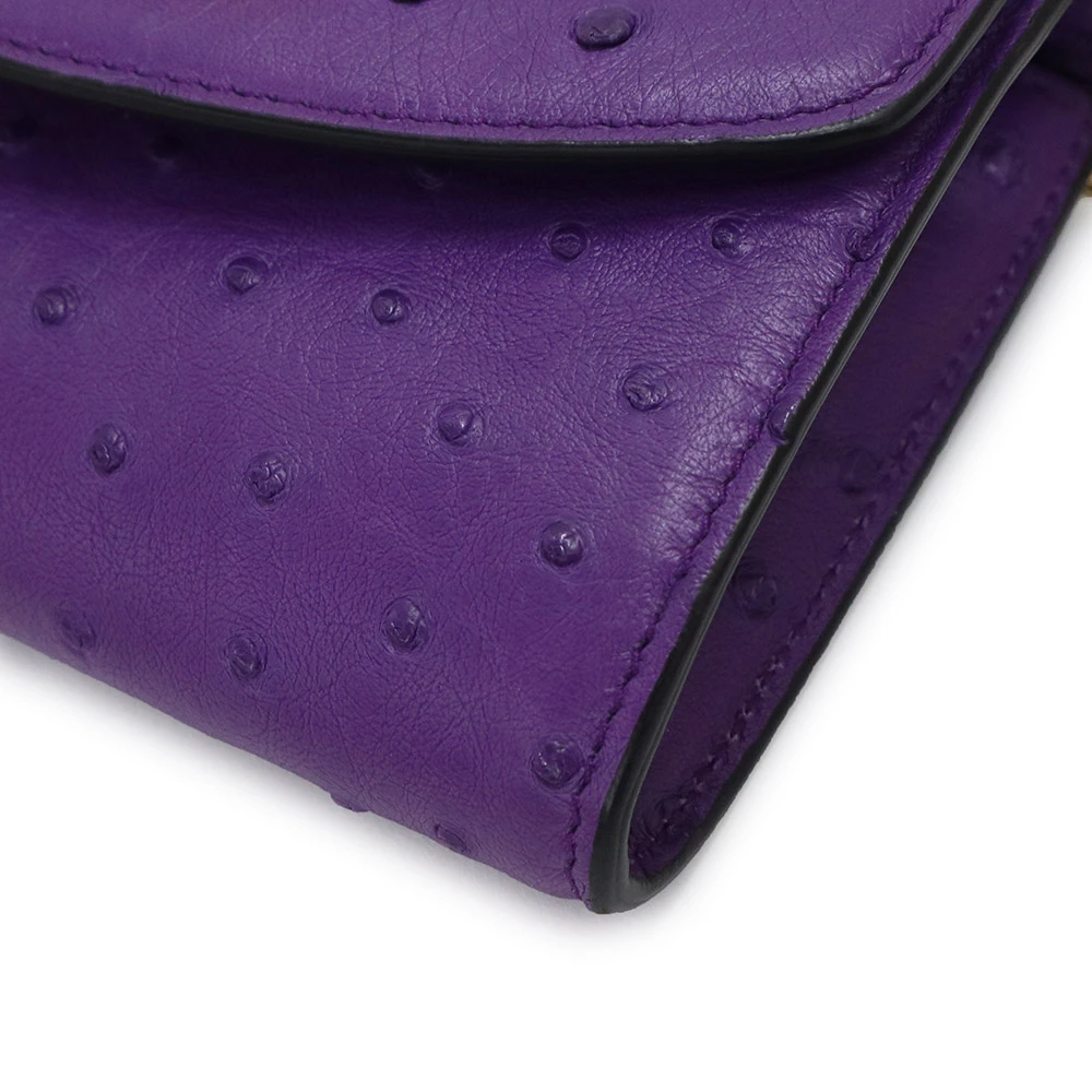 Gucci Purple Ostrich Leather Zumi Clutch Bag