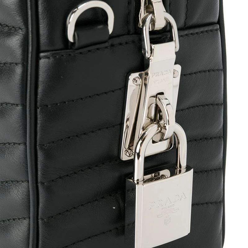 Prada Black Leather Bauletto Satchel Bag