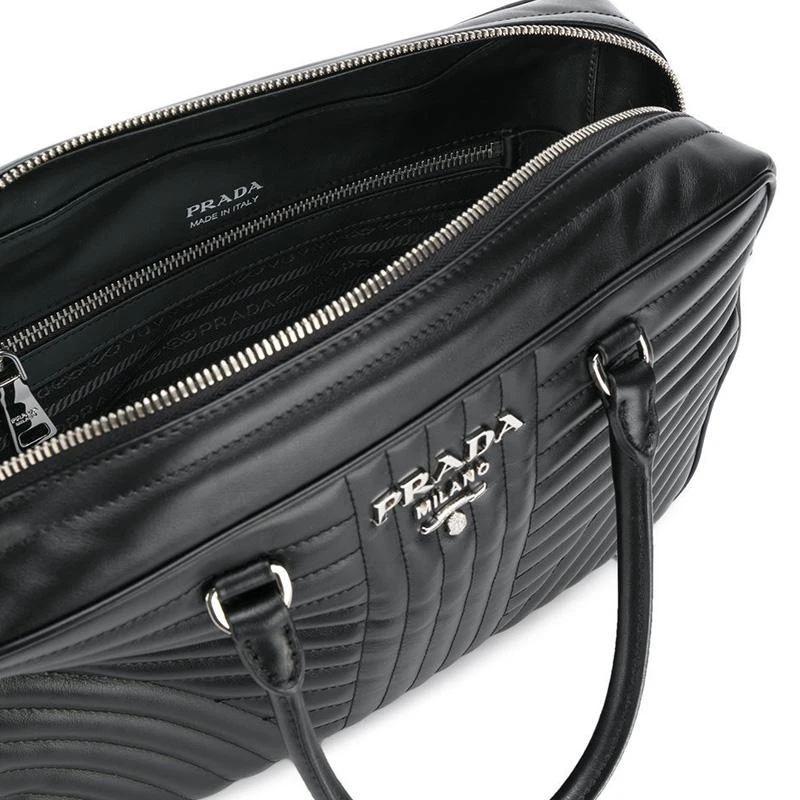 Prada Black Leather Bauletto Satchel Bag