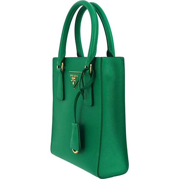 Prada Mango Green Saffiano Leather Mini Tote Bag