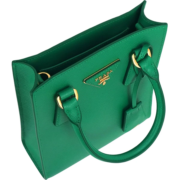 Prada Mango Green Saffiano Leather Mini Tote Bag