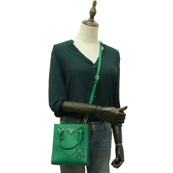 Prada Mango Green Saffiano Leather Mini Tote Bag