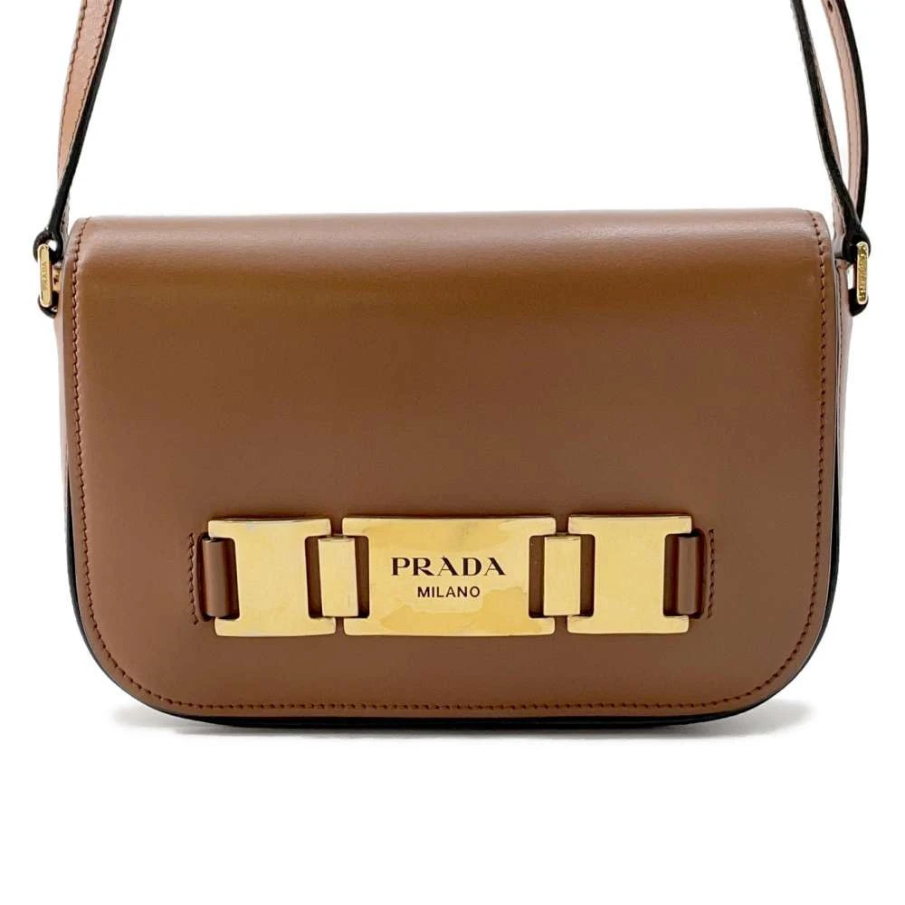 Prada City Calf Leather Brown Crossbody Bag