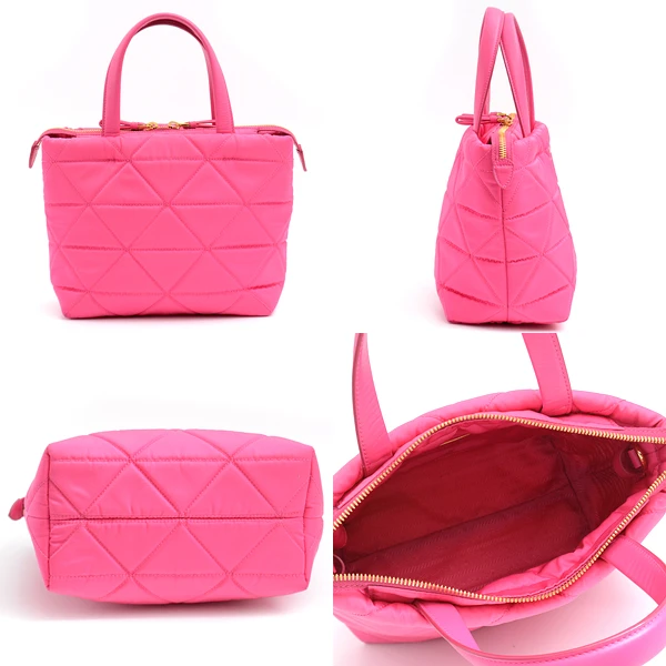 Prada Pink Re Nylon Zip Tote Bag