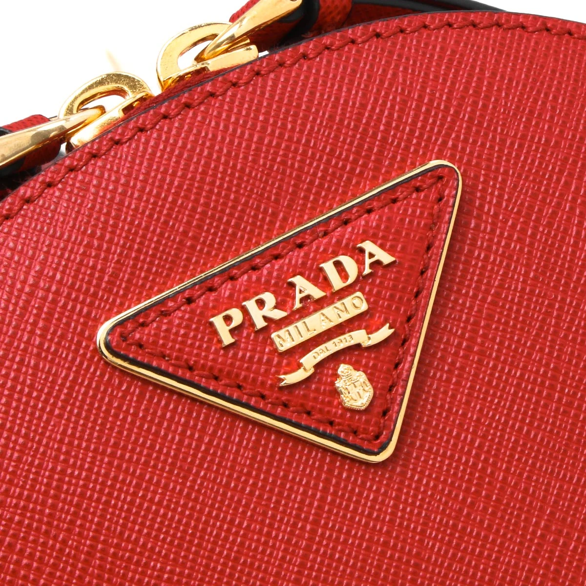 Prada Red Saffiano Leather Triangle Logo Mini Rucksack Bag