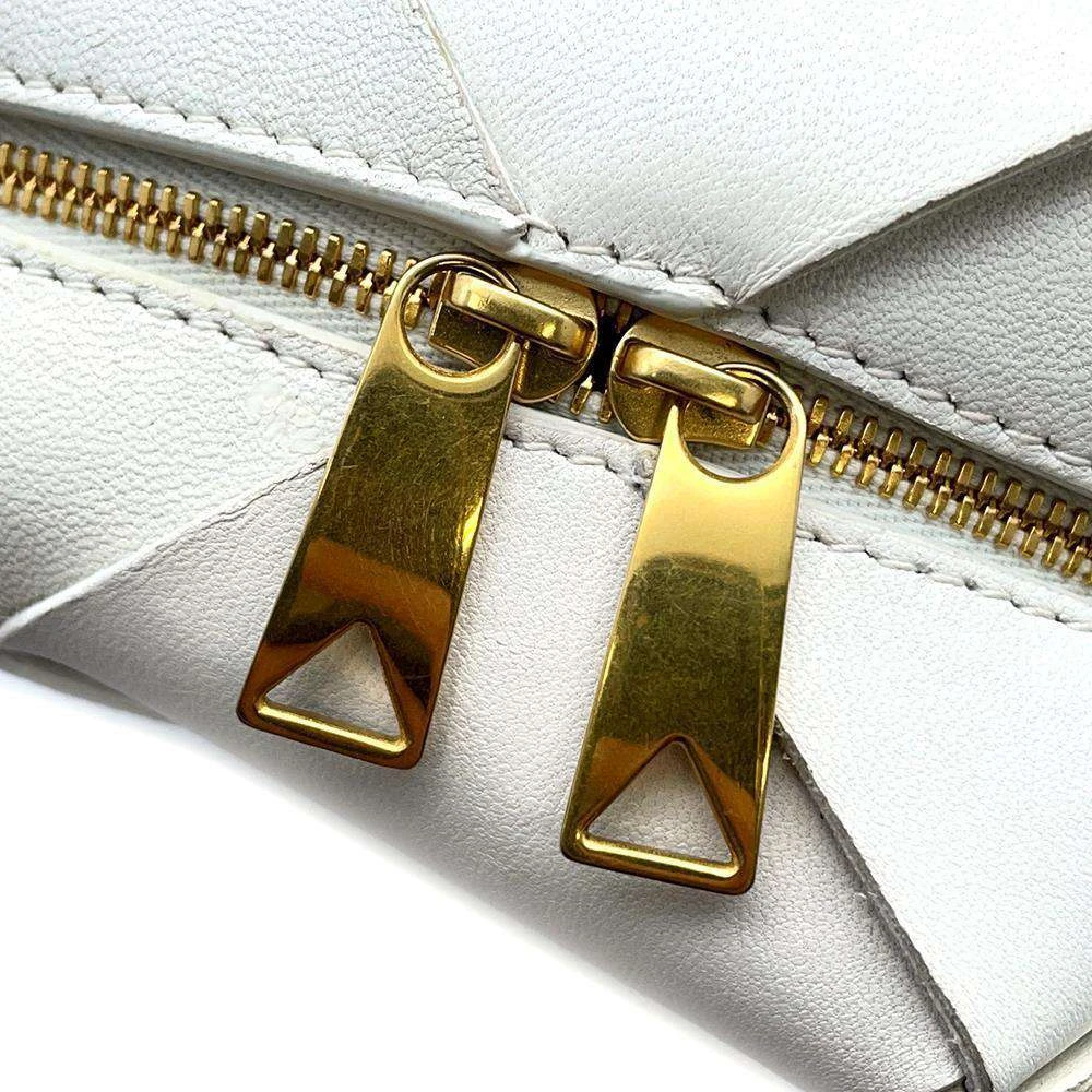 Bottega Veneta White Intreccio Leather Mini Cassette Camera Crossbody Bag