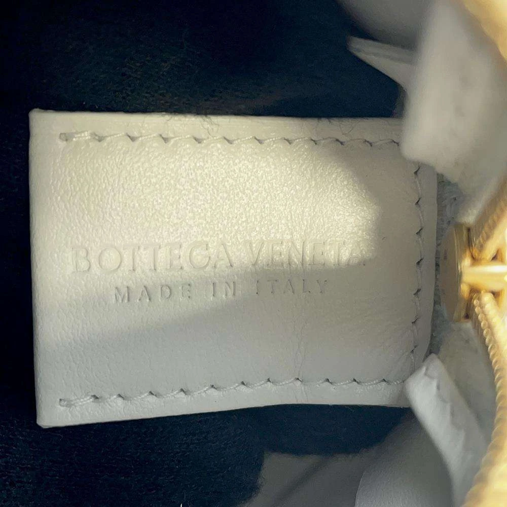 Bottega Veneta White Intreccio Leather Mini Cassette Camera Crossbody Bag