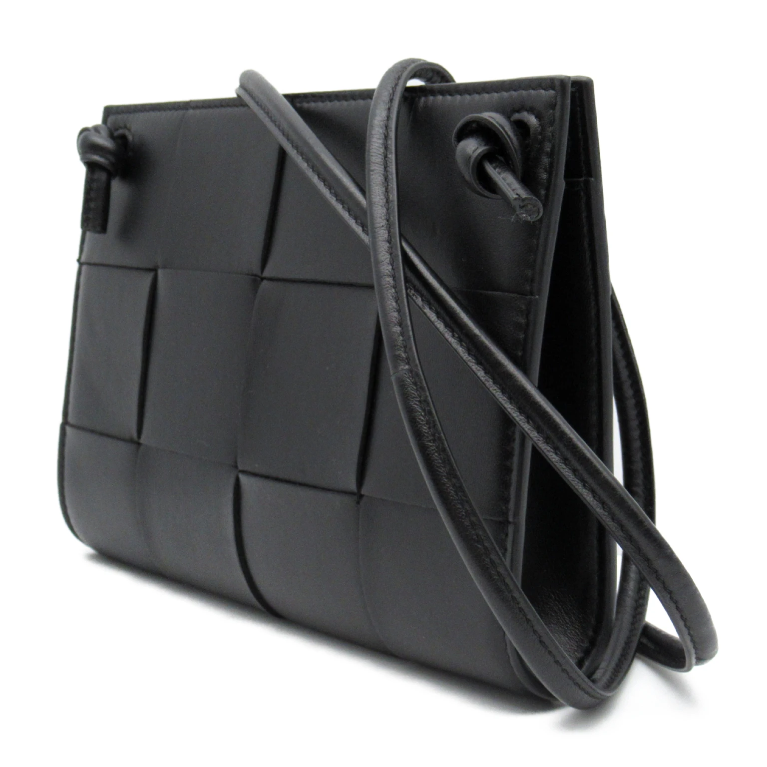 Bottega Veneta Serial Black Leather Shoulder Bag