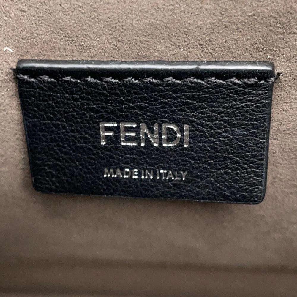 Fendi Black Leather Kan I F Logo Shoulder Bag