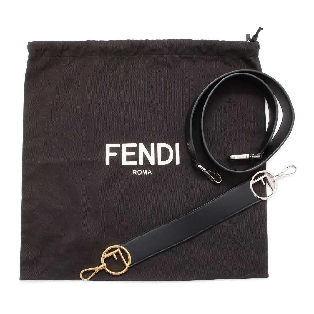 Fendi Black Leather Kan I F Logo Shoulder Bag