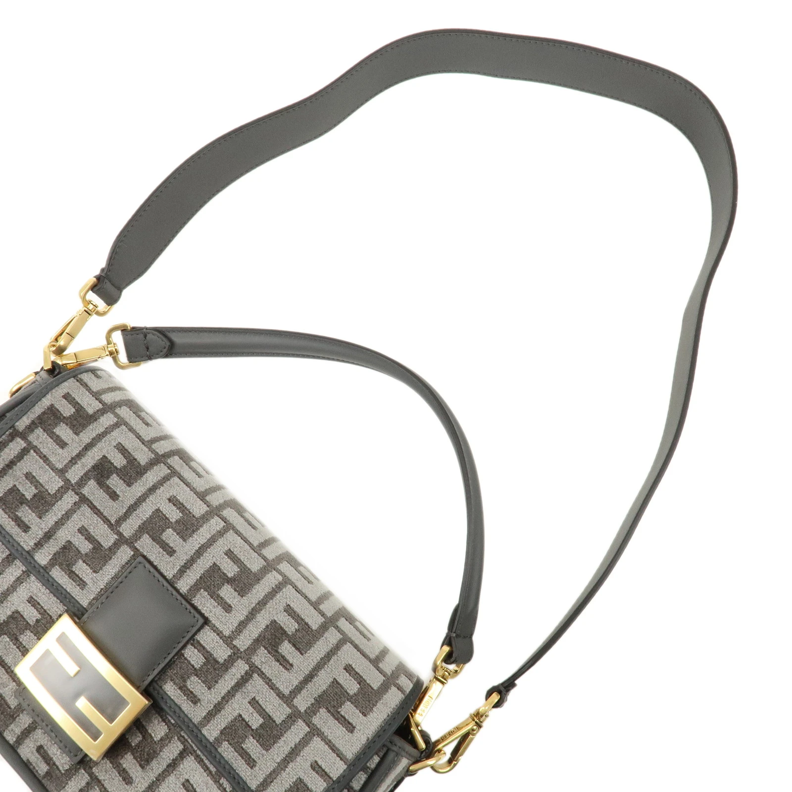 Fendi Grey Zucca Chenille Mamma Shoulder Bag