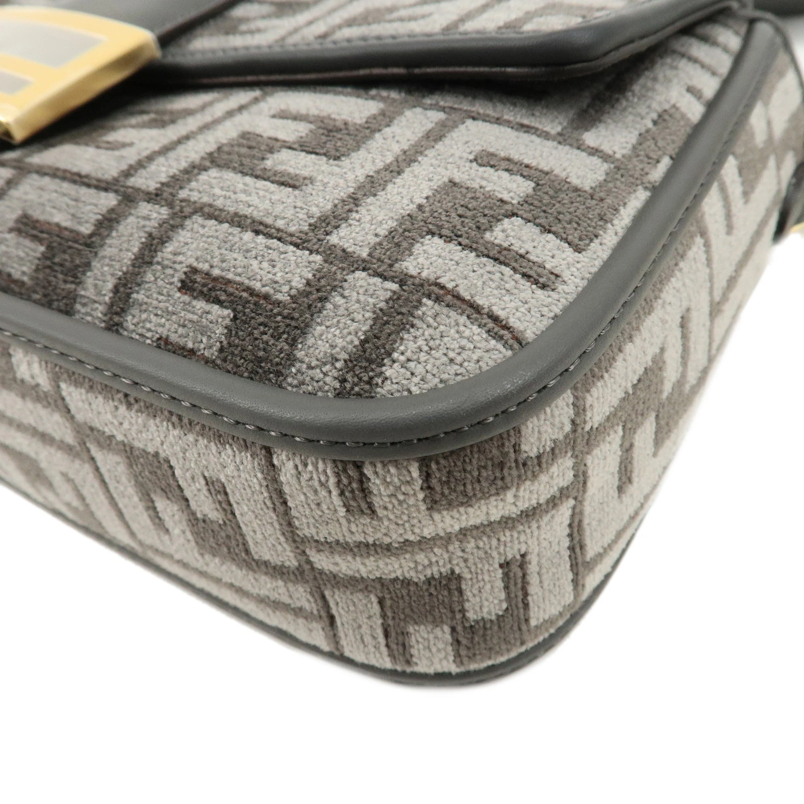 Fendi Grey Zucca Chenille Mamma Shoulder Bag