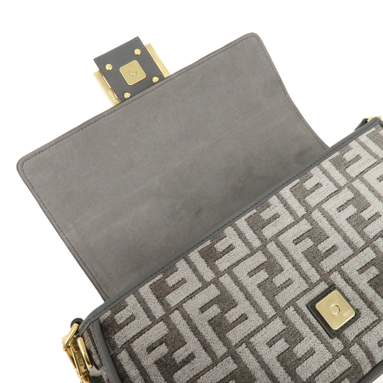 Fendi Grey Zucca Chenille Mamma Shoulder Bag