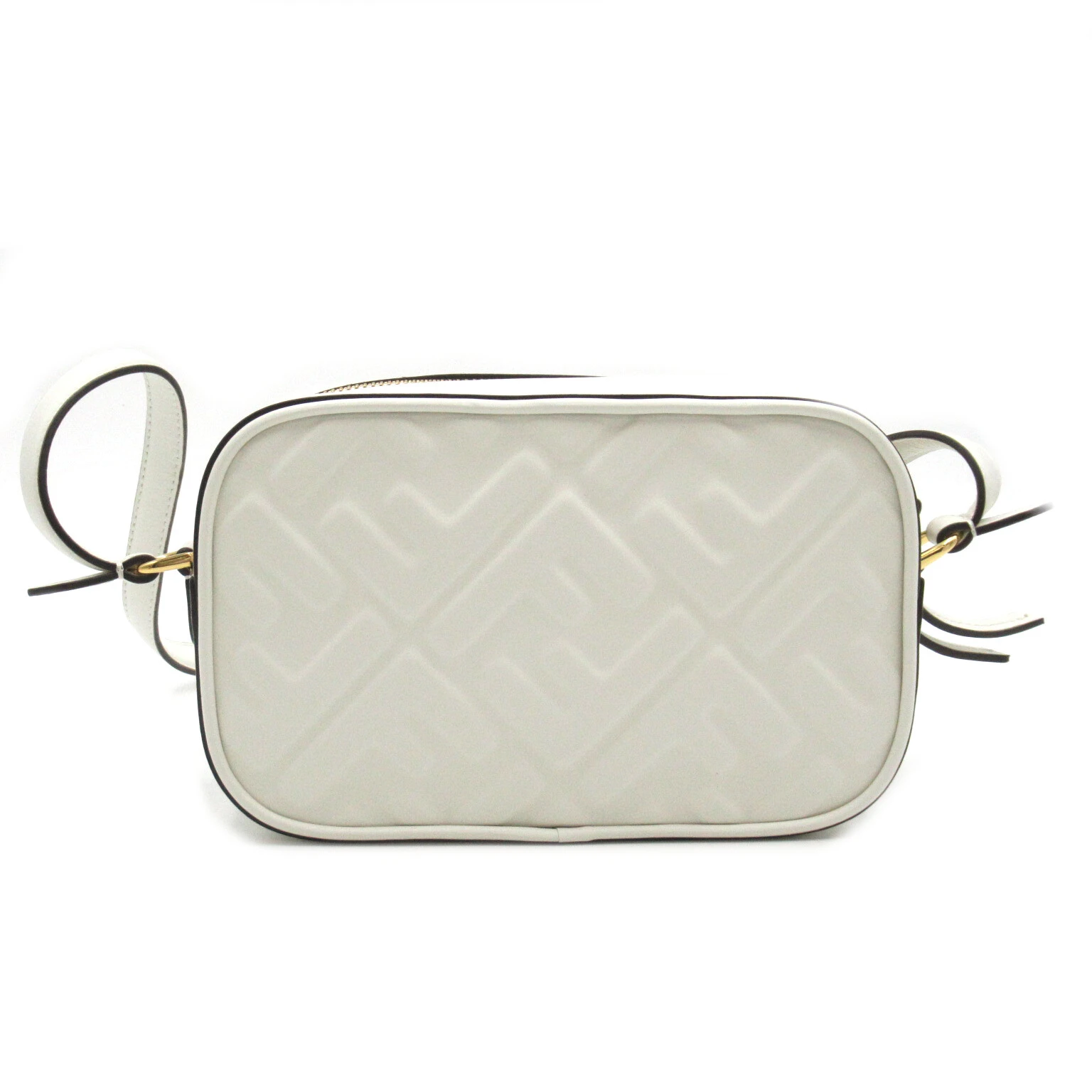 Fendi White Leather Mini Camera Shoulder Bag