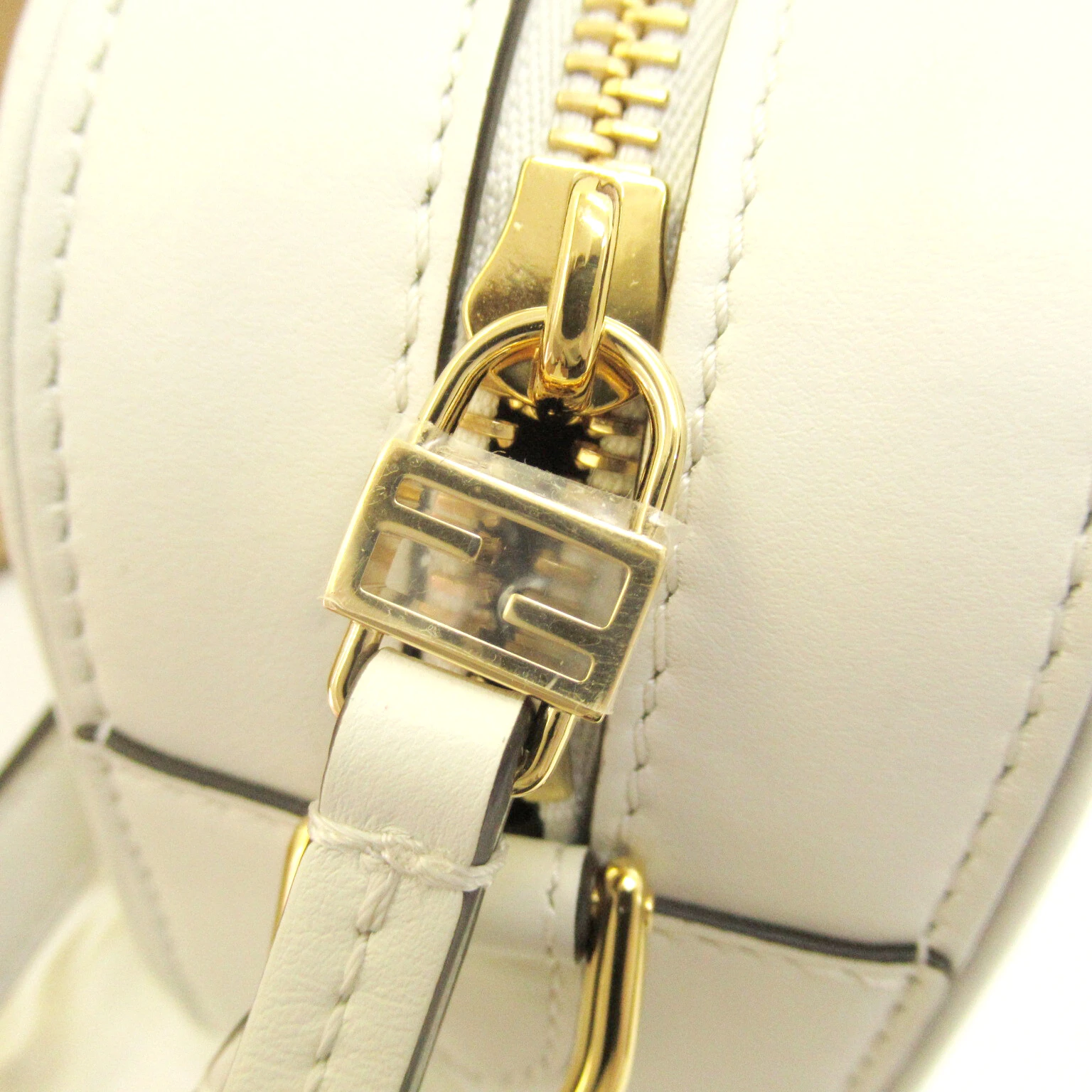 Fendi White Leather Mini Camera Shoulder Bag