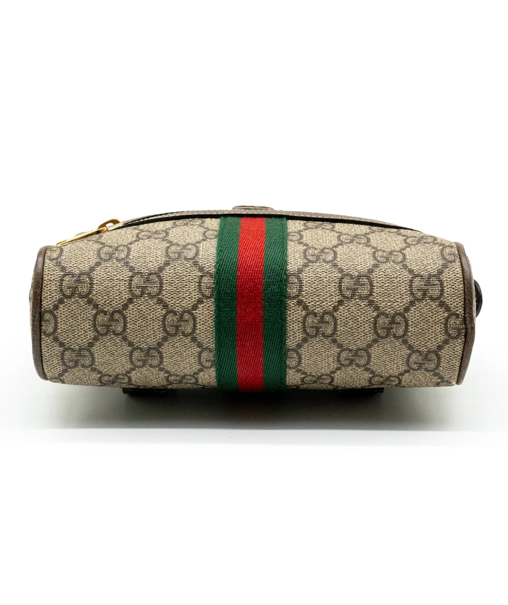 Gucci Brown GG Supreme Canvas Ophidia Mini Crossbody Bag