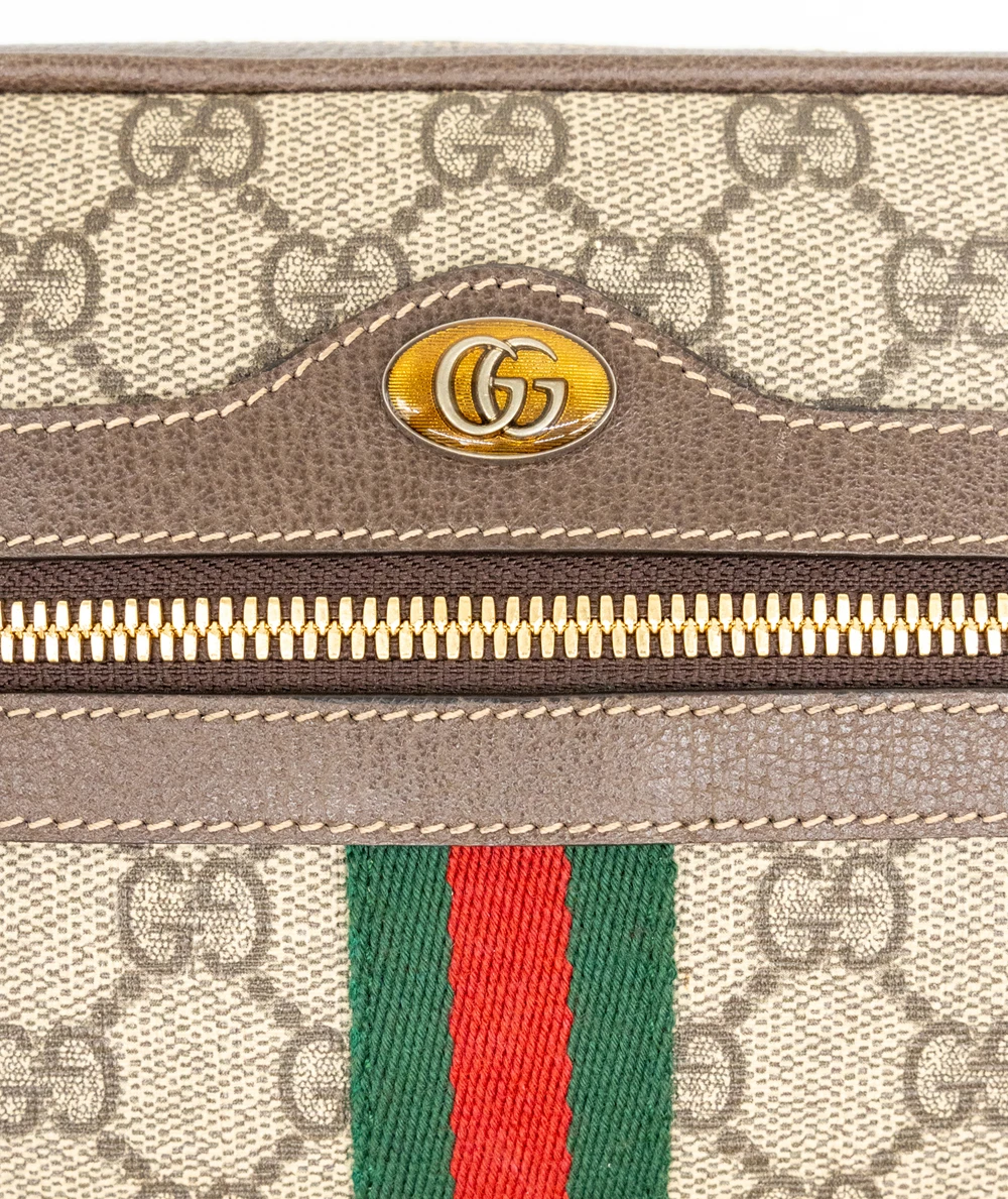 Gucci Brown GG Supreme Canvas Ophidia Mini Crossbody Bag