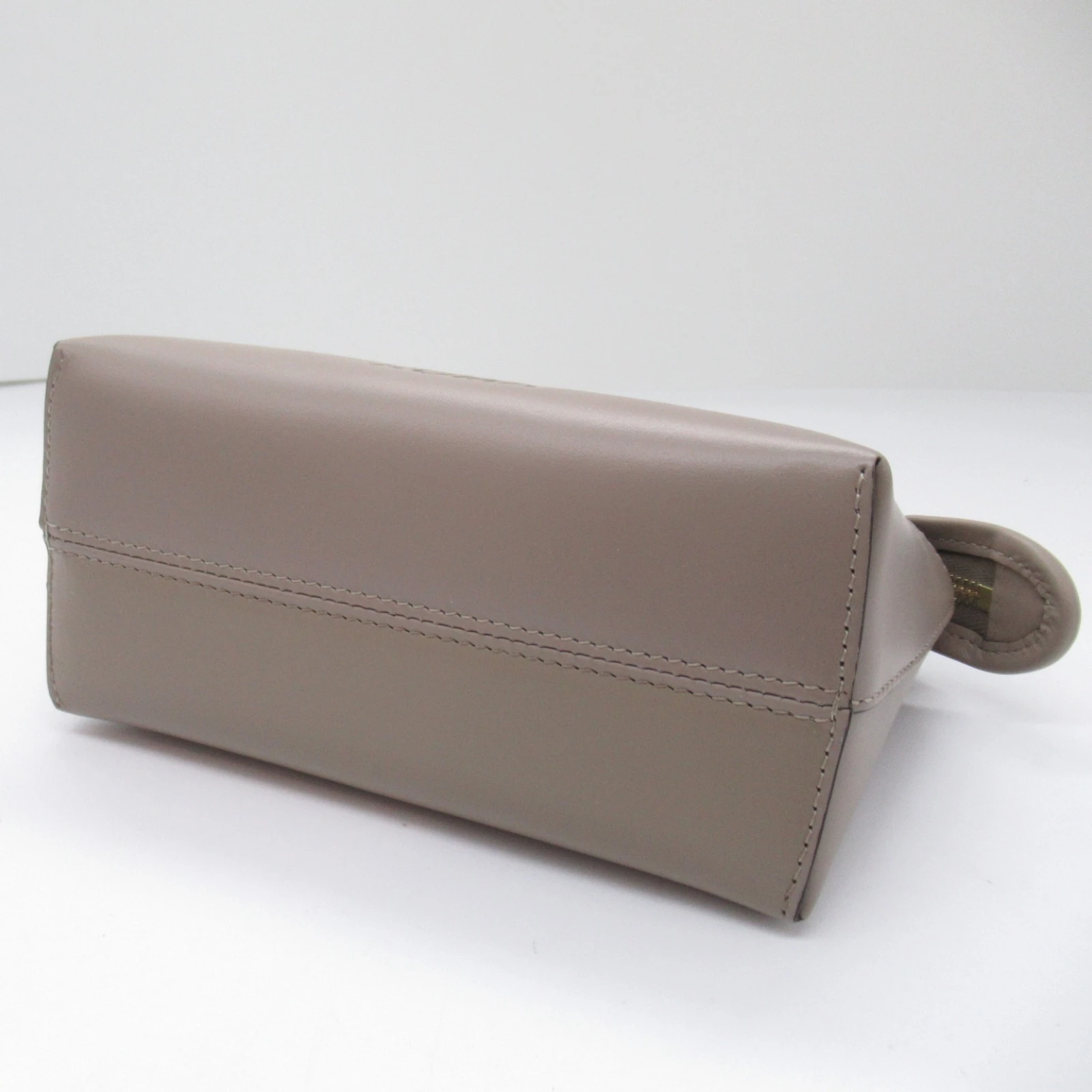 Fendi Gray Greige Leather Mini By The Way Shoulder Bag