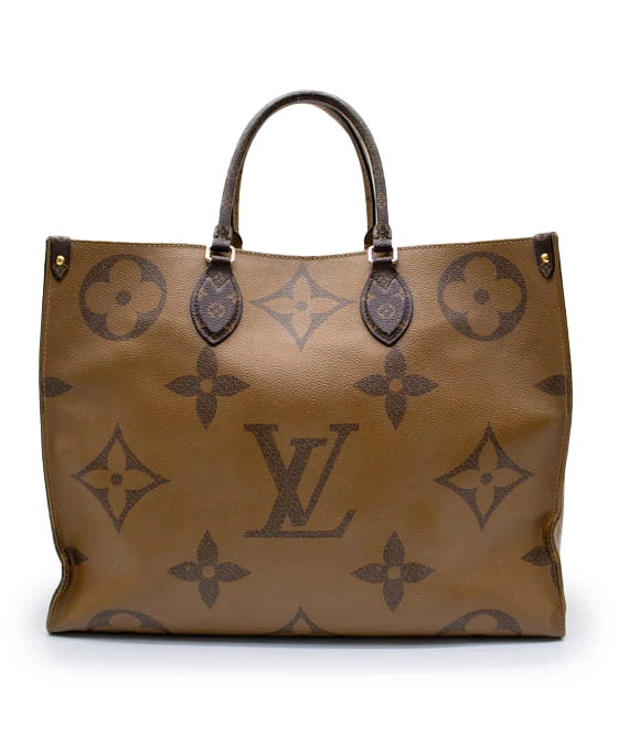 Louis Vuitton On The Go Tote GM Bag Monogram Giant Reverse