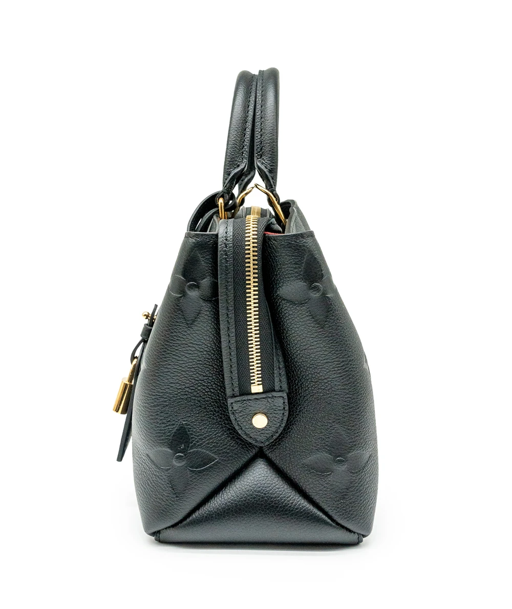 Louis Vuitton Petit Palais Bag in Black Grained Cowhide Leather