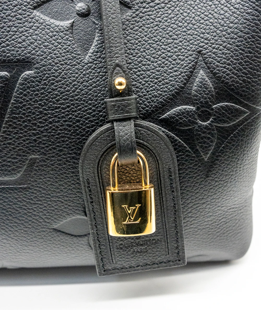 Louis Vuitton Petit Palais Bag in Black Grained Cowhide Leather