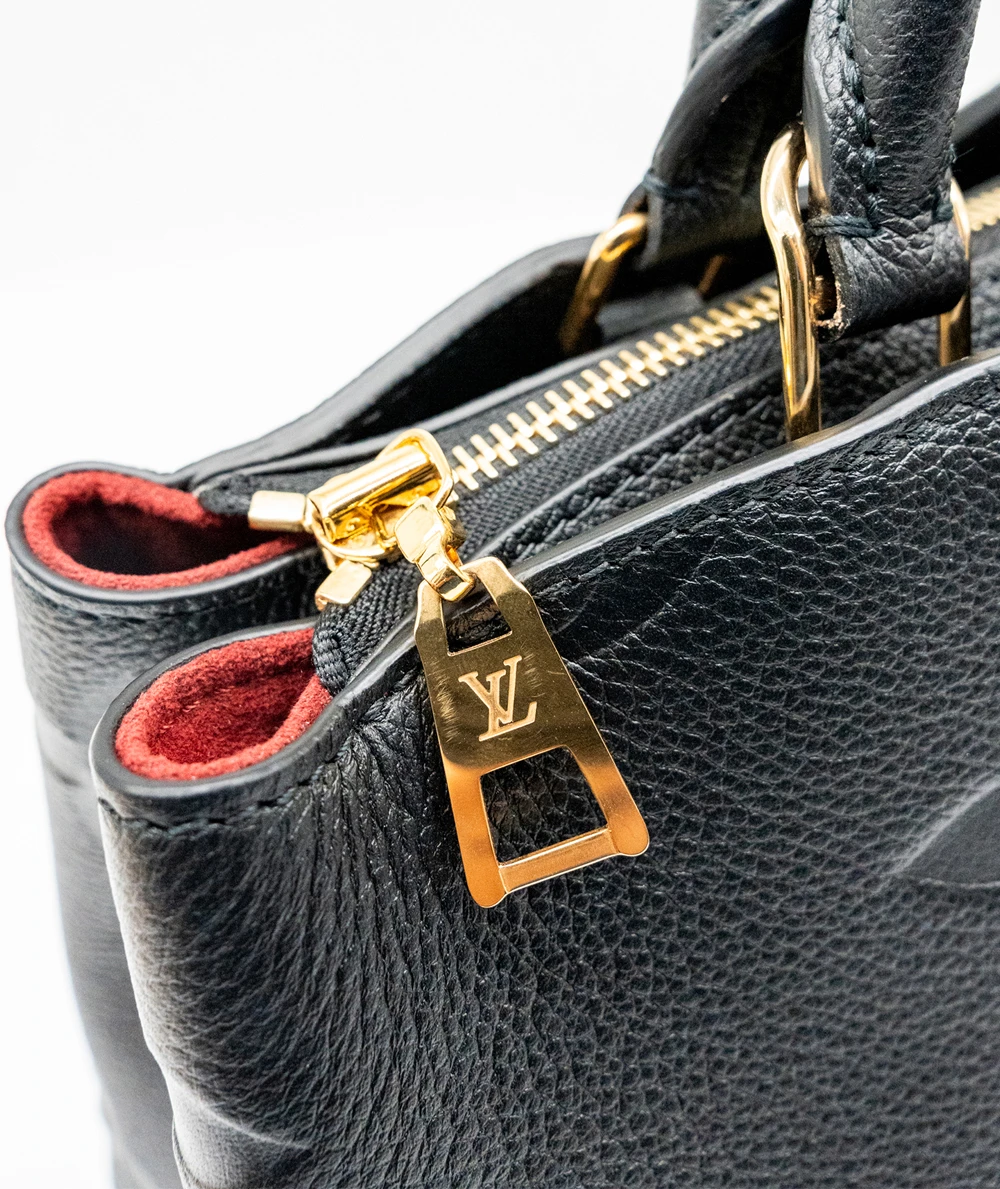 Louis Vuitton Petit Palais Bag in Black Grained Cowhide Leather