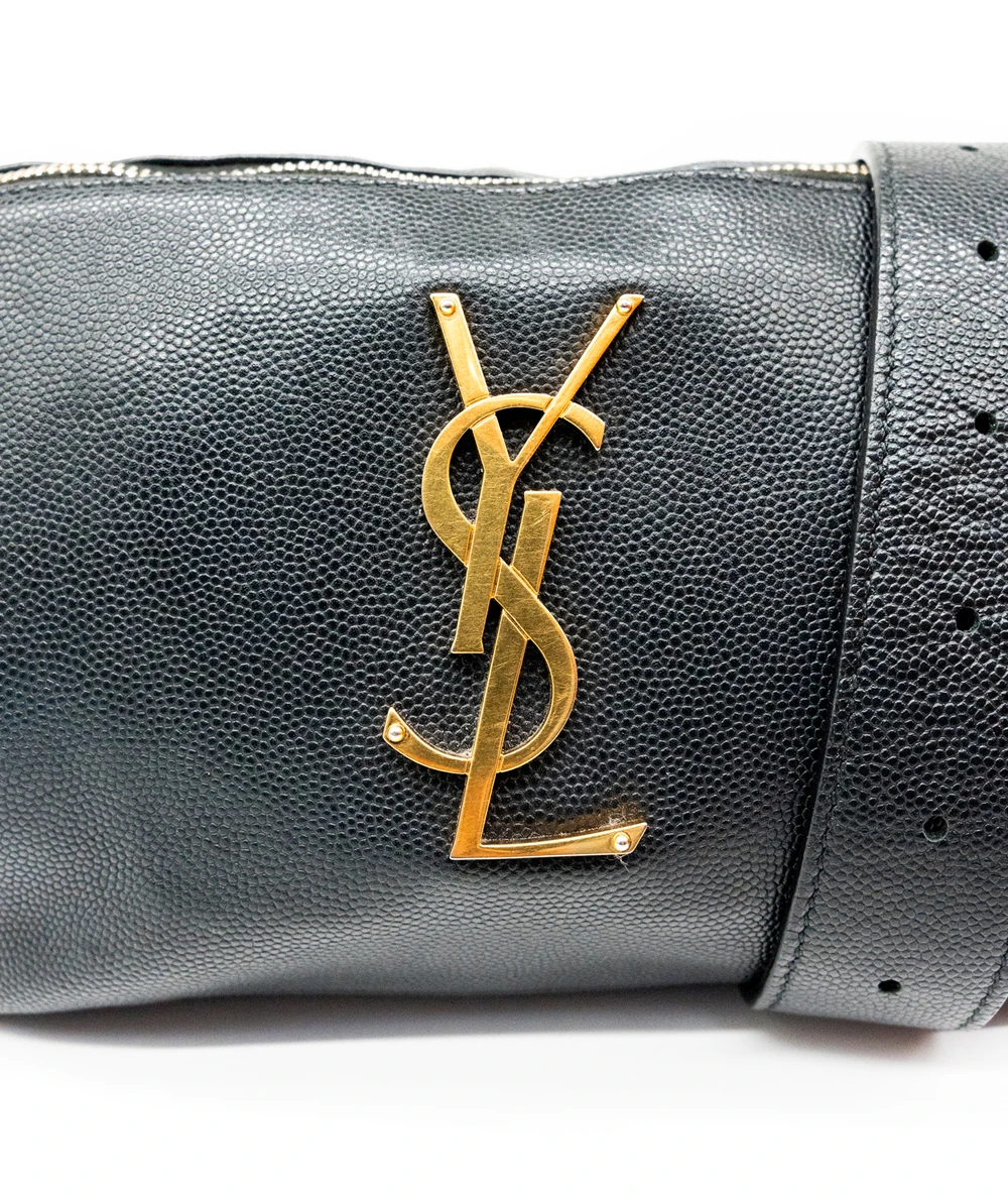 Saint Laurent Cassandre Classic Belt Bag in Grain De Poudre Embossed Leather