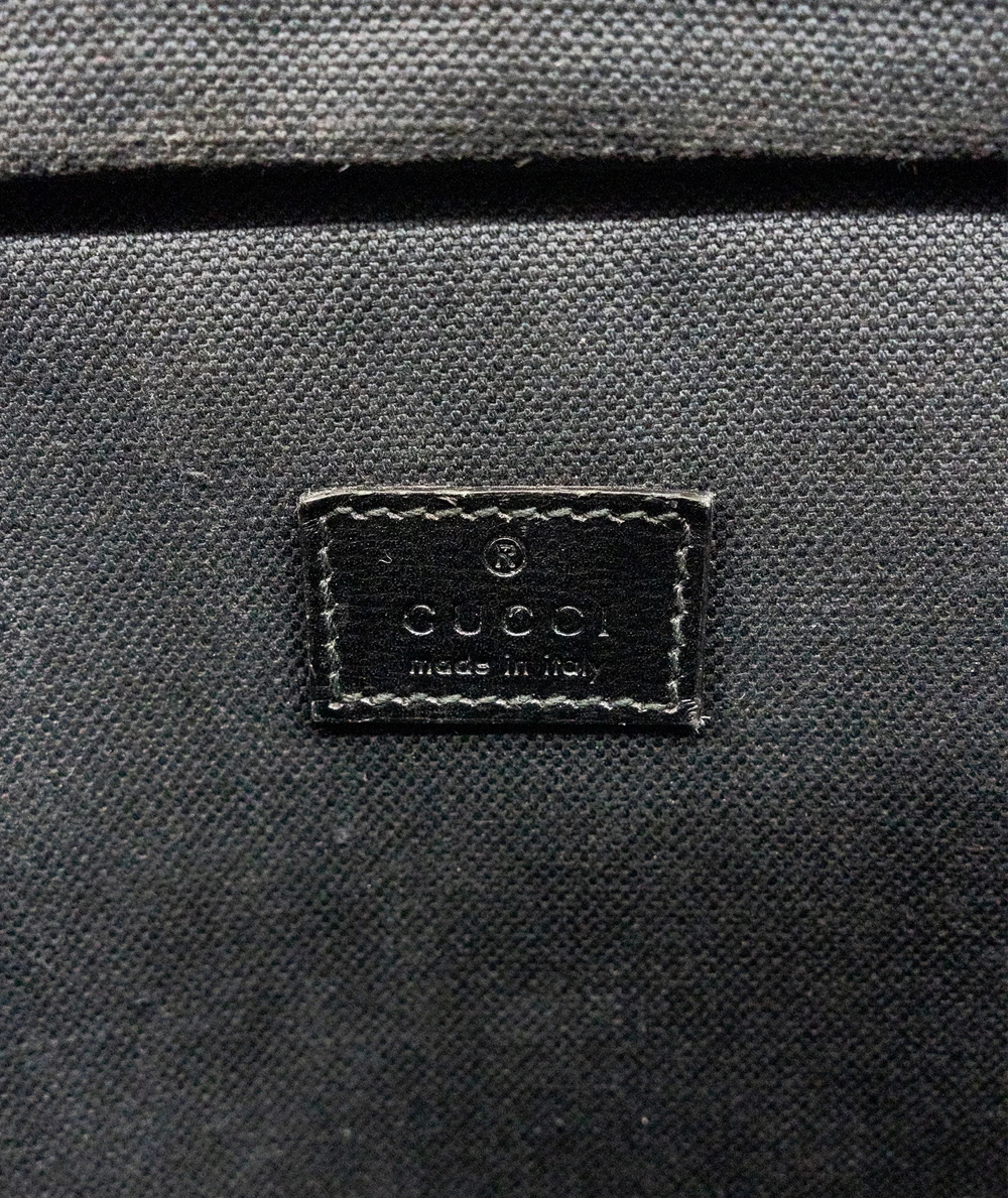 Gucci Black GG Supreme Canvas and Leather Briefcase