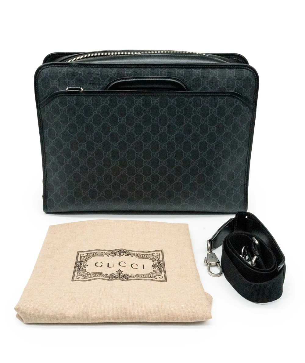 Gucci Black GG Supreme Canvas and Leather Briefcase