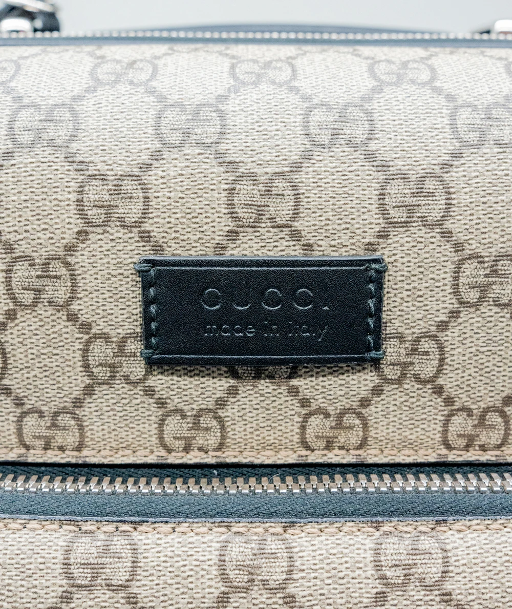 Gucci Beige/Black GG Supreme Canvas Small Check In Trolley Luggage Bag