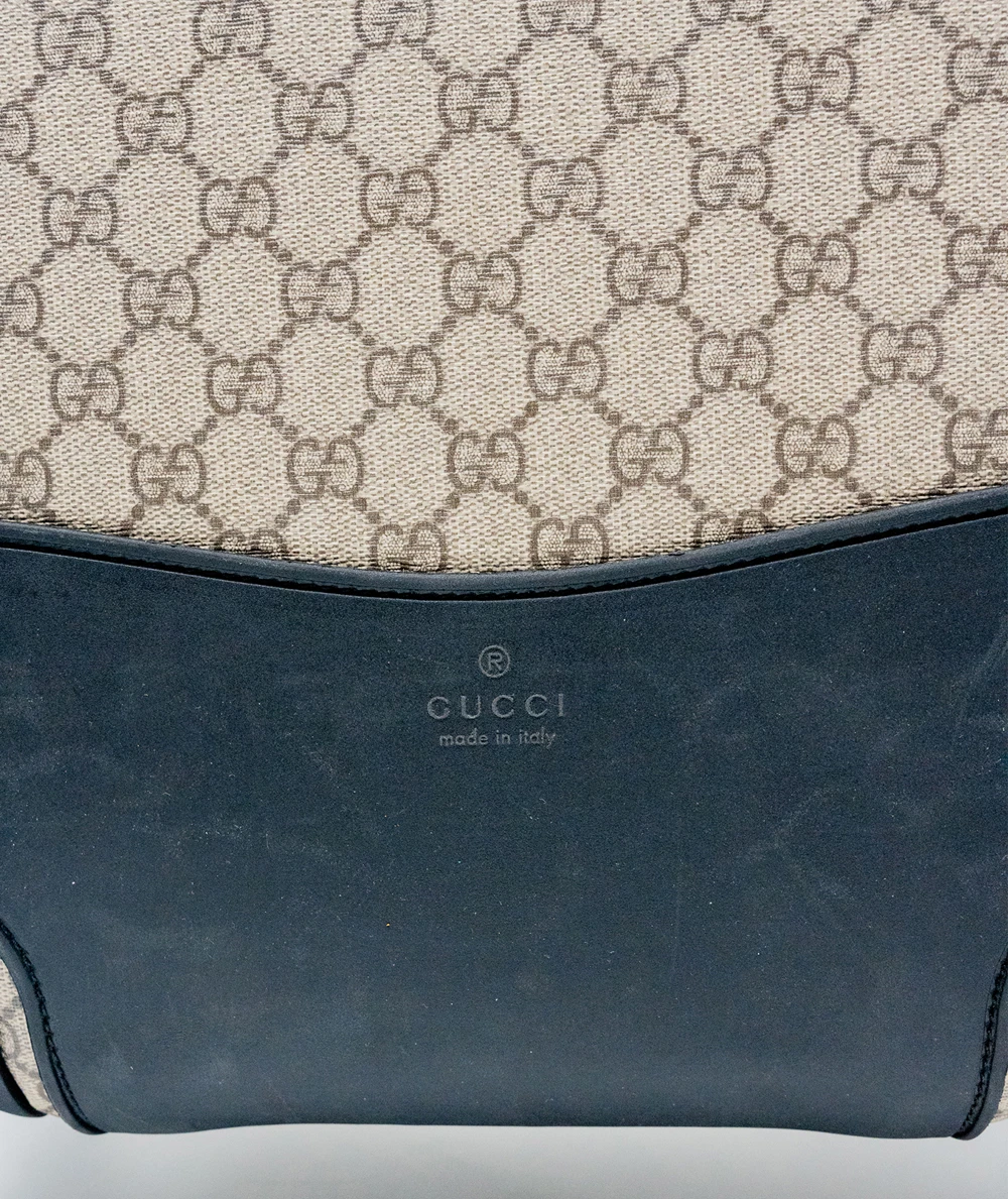 Gucci Beige/Black GG Supreme Canvas Small Check In Trolley Luggage Bag