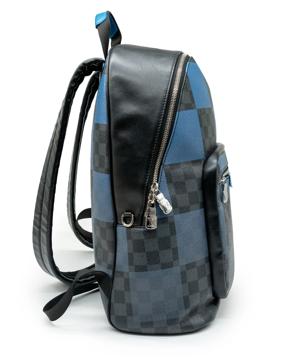 Louis Vuitton Blue Black Limited Edition Damier Graphite Giant PM Josh Backpack