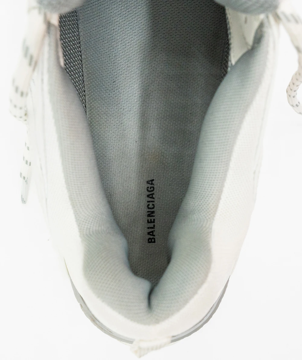 Balenciaga Size 46 White Leather/Rubber Triple S Sneakers