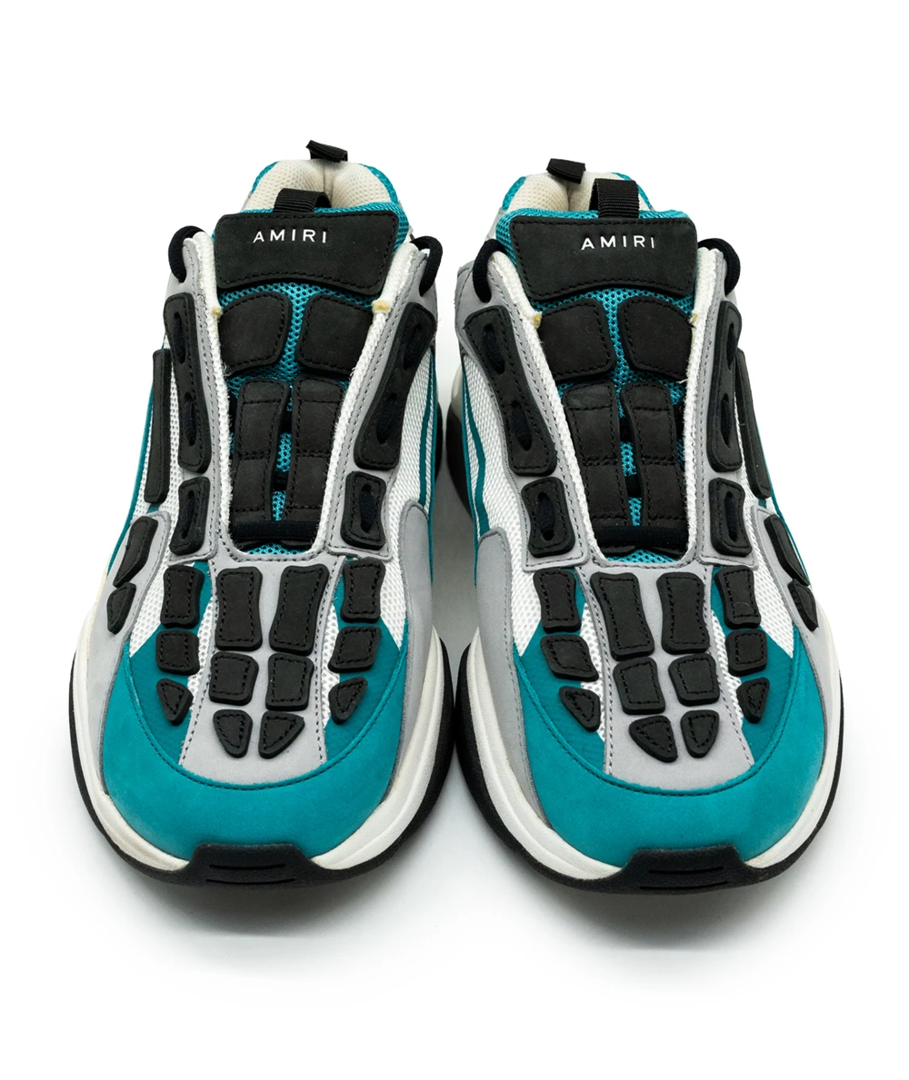 Amiri Size 46 Teal and Black Bone Runner Sneakers