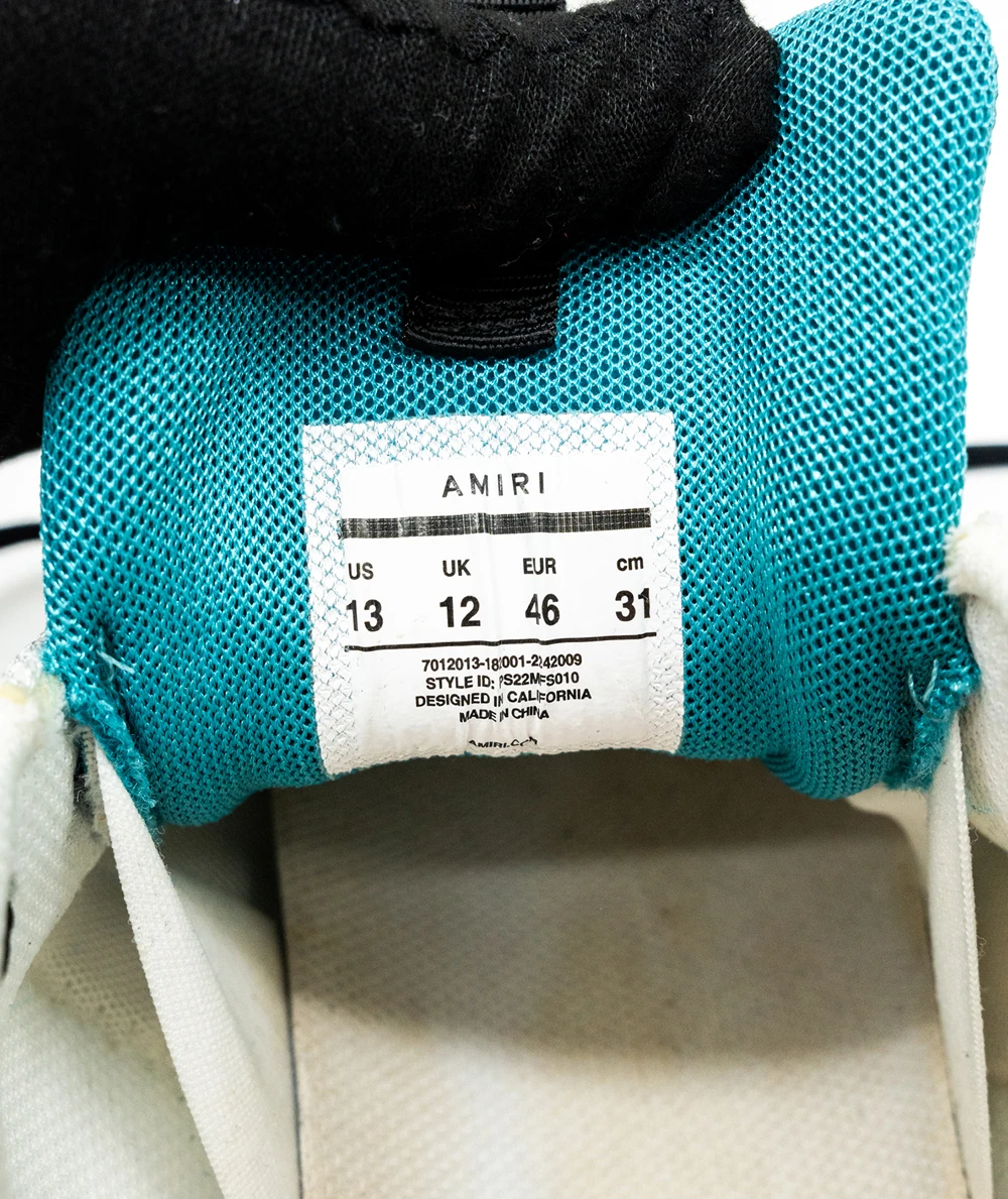 Amiri Size 46 Teal and Black Bone Runner Sneakers