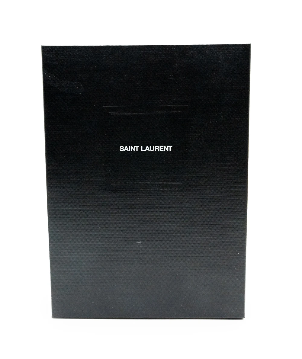 Saint Laurent Black Glossy Python Imprinted Leather Wallet on Chain