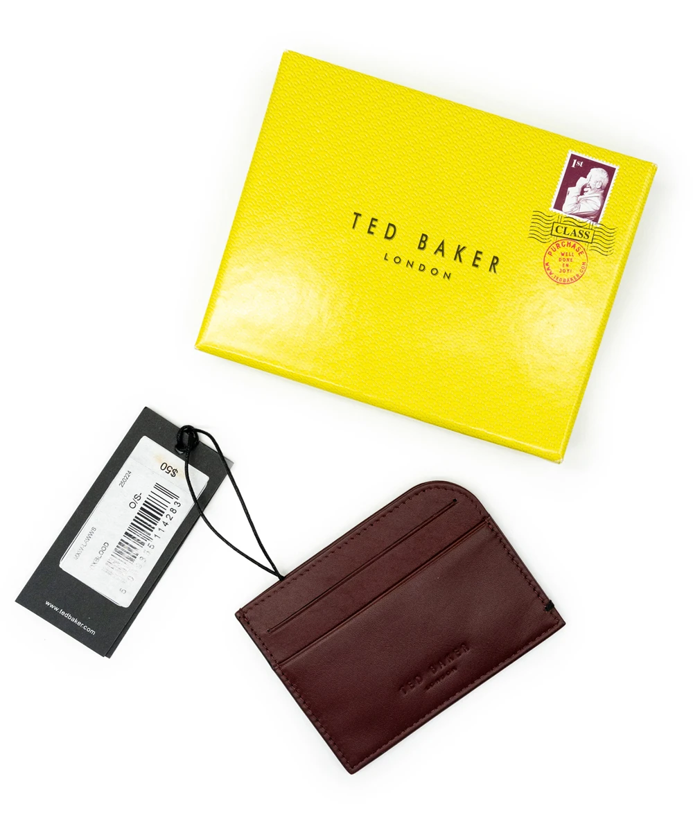 Ted Baker Maroon Leather Card Case