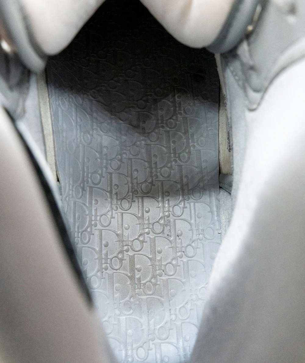 Jordan x Dior Size 44.5 Grey/White Leather Air Jordan 1 Retro High Top Sneaker